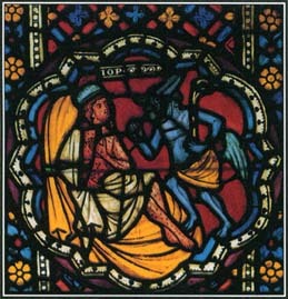 satan stained glass